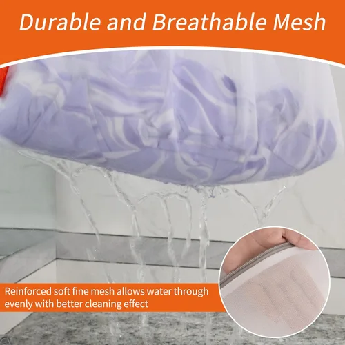 Vista 3 de Polecasa 3 bolsas de malla para lavandería con cremallera resistente para prendas delicadas, lencería, brasieres, ropa de bebé