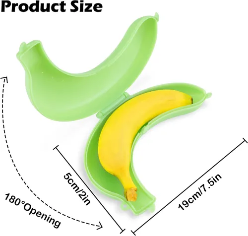 Vista 7 de Paquete de 3 cajas de plátano, contenedor de plátano para viajes al aire libre, libre de BFA, caja protectora de plátano de plástico, funda