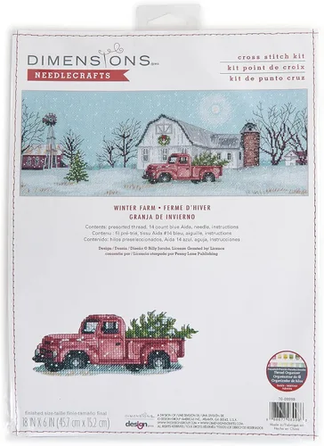 Vista 8 de Dimensions Kit de Punto de Cruz Contado de Gnomos de Camión, 6" D, Azul, Rojo 6