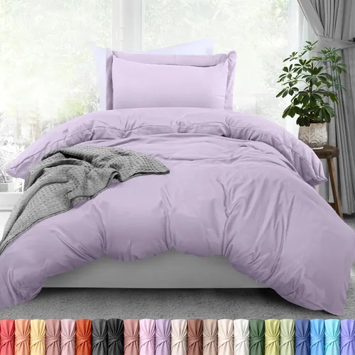 Vista 44 de Utopia Bedding Juego de funda de edredón tamaño individual - 2 piezas con cierre de cremallera - 1 funda de edredón 68X90 pulgadas y 1 funda de Beige