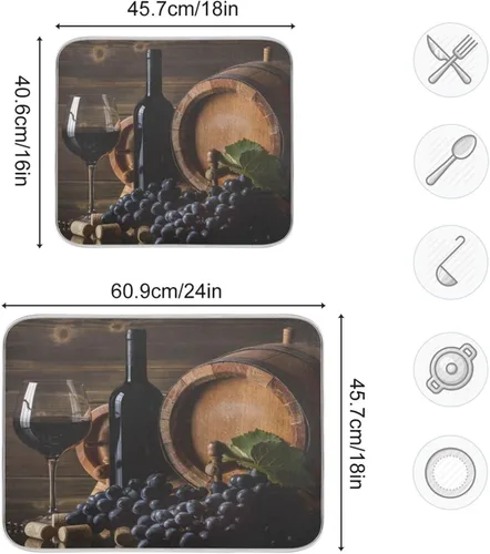 Vista 59 de Tapete de secado de platos de gnomos del día de San Patricio para encimera de cocina, tréboles, tapete de secado de microfibra, absorbente