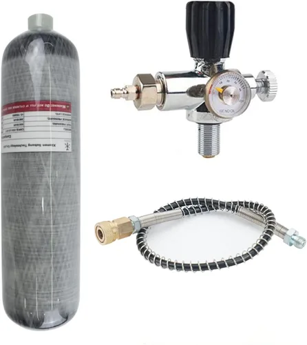 Vista 10 de TUXING 3L 4500psi Carbon Fiber Air Tank（Empty Bottle & Paintball Fill Station with Valve Regulator Gauge for PCP Game