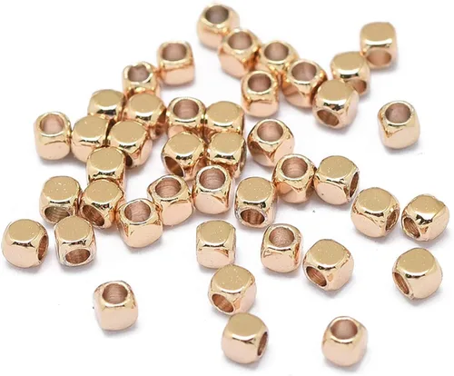 Vista 19 de Craftdady 500 cuentas espaciadoras redondas planas doradas de 0.157 pulgadas (0.157 in), diminutas cuentas de disco de moneda Rondelle