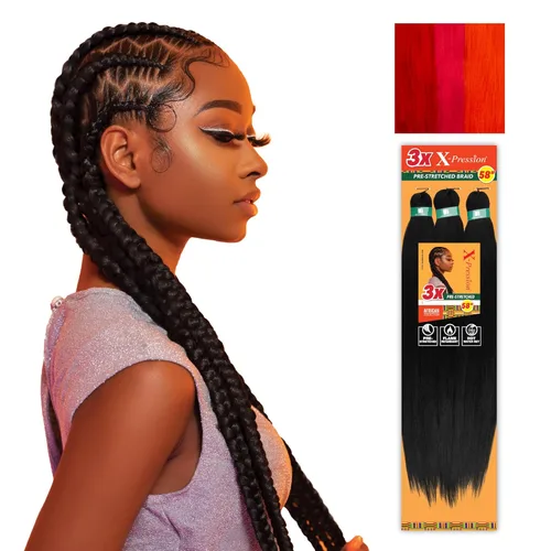 Vista 72 de Sensationnel X-Pression - Trenzas prestiradas, 3 unidades, 58 pulgadas, paquete de 1 unidad, 1B