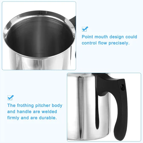 Vista 3 de UXCell Dispensador manual de crema batida, fabricante de crema de mano de acero inoxidable de 13 oz/13.5 fl oz DIY