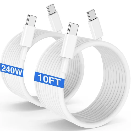 Vista 15 de Cable largo USB C a C de carga rápida de 10 pies, 60 W, cable de carga tipo C a C para Apple iPhone 18 Pro Max/18 Pro/DUO/17 Pro Max/17 Air/16 Pro
