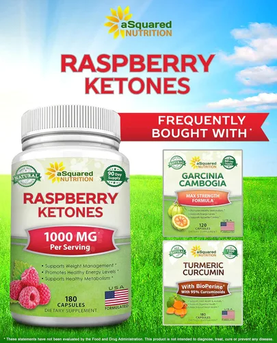 Vista 4 de aSquared Nutrition Cetonas naturales de frambuesa 1000mg-180 cápsulas de suplemento de pérdida de peso, máxima fuerza más píldoras de dieta supresor