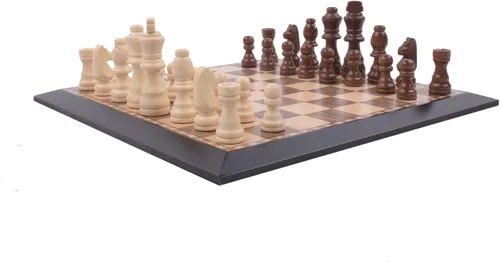 Vista 2 de Blessing Decor - Juego de ajedrez de madera para adultos, 12 x 12 pulgadas
