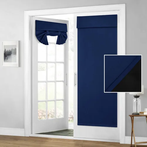 Vista 22 de HOMEIDEAS Cortinas 100% Opacas para Luces Laterales de Puerta Principal, Cubierta de Ventana de Puerta de Aula, Persianas de Privacidad