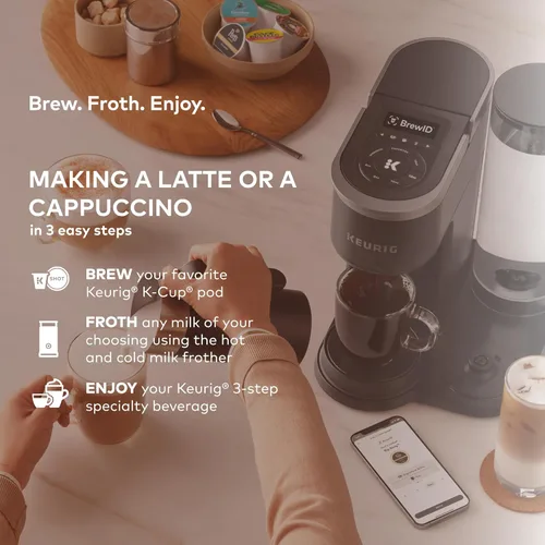 Vista 6 de Keurig K-Cafe SMART - Máquina de café de una sola porción con cápsulas K-Cup, color negro