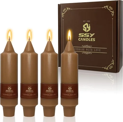 Vista 47 de Velas de hechizo blanco de 5 pulgadas, velas cortas cónicas de vigilia, velas de campanilla, 4 unidades para oración y meditación de fe religiosa