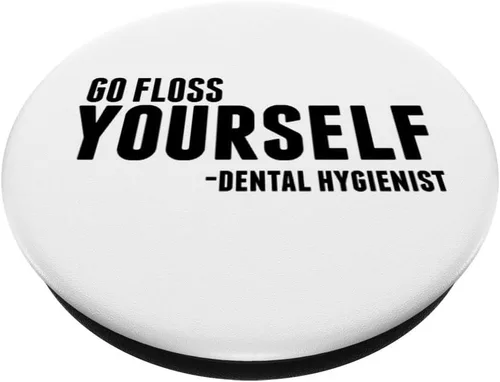 Vista 2 de Go Floss Yourself Funny Dental Saying PopSockets Grip and Stand for Phones and Tablets