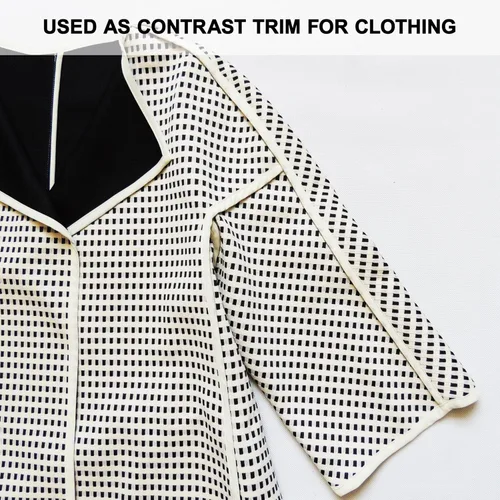 Vista 6 de Cinta al bies de doble pliegue de 1 pulgada, cinta de encuadernación al bies de doble pliegue de 55 yardas (beige) y 4 piezas de tiza de tela