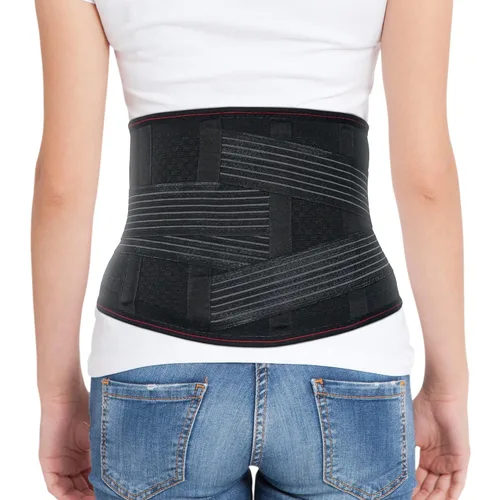 Vista 10 de ORTONYX Soporte de espalda para dolor de espalda baja, cinturón de apoyo de espalda para mujeres y hombres, soporte transpirable de espalda baja