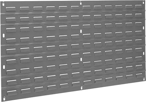 Vista 3 de Akro-Mils Sistema de almacenamiento de montaje en pared con panel de listones de acero, AkroBins (paquete de 24) y accesorios