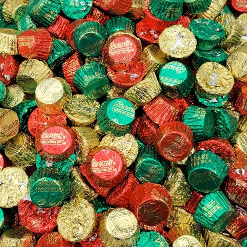 Holiday - Tazas en miniatura de mantequilla de maní – Tazas de chocolate con leche a granel de mantequilla de maní para dulces de Navidad –