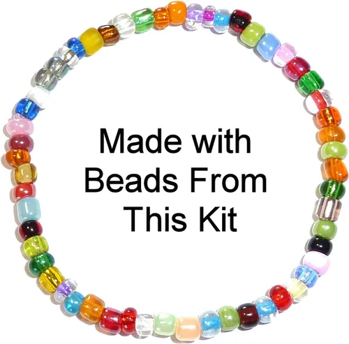 Vista 4 de Surtido de cuentas sueltas, manualidades, pulseras, kit de cuentas, multicolor a granel de cuentas de semillas 6/0 de 0.157 in, kit de fabricación