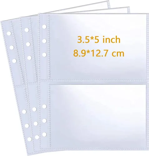 Vista 9 de Paquete de 30 fundas para carpeta A5 de 6 anillos con 240 bolsillos, fundas para tarjetas de intercambio de 2.5 x 3.5 pulgadas, protector de página