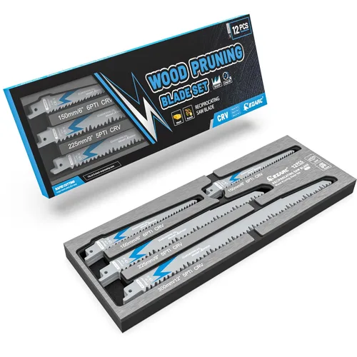 Vista 9 de EZARC Hoja de sierra recíproca de poda de madera, hojas de sierra recíproca de 9 pulgadas R931GS 5TPI (paquete de 5)