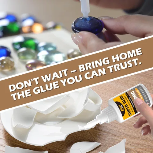 Vista 7 de Super pegamento líquido de cerámica, adhesivos de cianoacrilato instantáneo transparente para reparación de cerámica, apto para alimentos, pegamento
