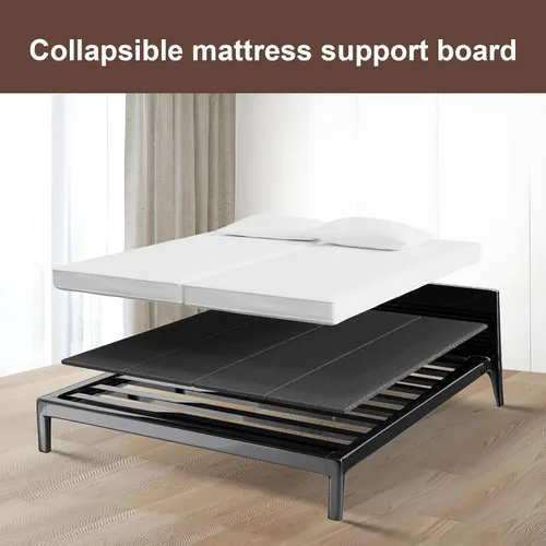 Vista 4 de Caja de resorte plegable, transpirable, minimiza el ruido, resistente a la humedad, Bunkieboards, soporte de cama de perfil bajo, base Bunkie