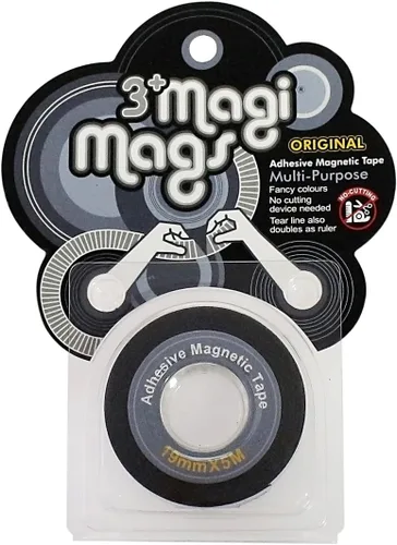 3+ Magi Mags - Cinta magnética adhesiva flexible "Cut n Pair" con marcas de medición, color plateado