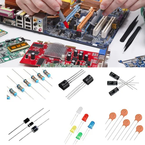 Vista 6 de Kit de 1400 piezas de componentes electrónicos básicos, condensador electrolítico, condensador cerámico, diodo LED, diodo común, resistencia