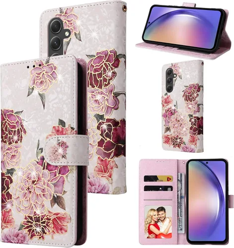 Vista 25 de UEEBAI Funda tipo billetera para Samsung Galaxy A16 4G/5G, cubierta de cuero PU con soporte, bloqueo RFID, funda flip con ranuras para tarjetas