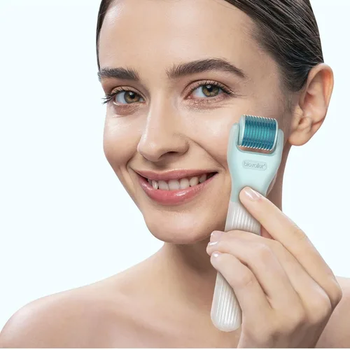 Vista 4 de Kit de Rodillo Derma 10 en 1, Rodillo de Microagujas de 0.25mm, Rodillo Derma de Microagujas con, Rodillo de Belleza Facial, Herramientas de Cuidado