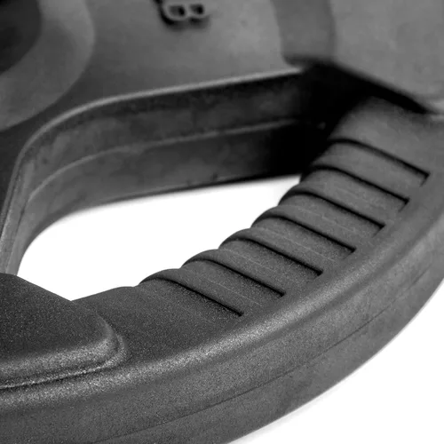 Vista 3 de XMARK TRI-GRIP - Par o juego de discos de peso olímpicos, pesas de ejercicio con revestimiento de goma para barra olímpica, juego de pesas