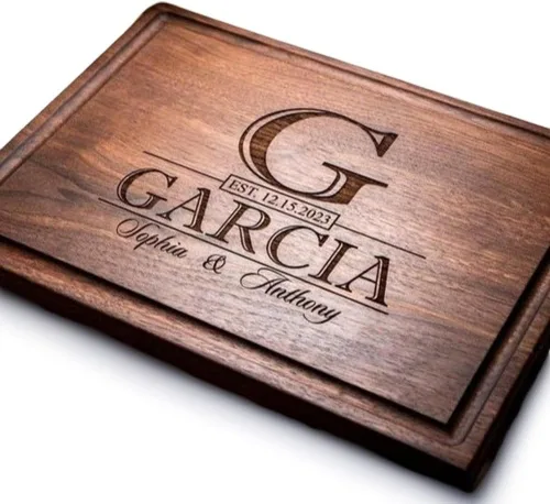 Tabla de cortar personalizada, idea de regalo de boda, aniversario o inauguración de la casa, charcutería grabada en madera, para parejas,