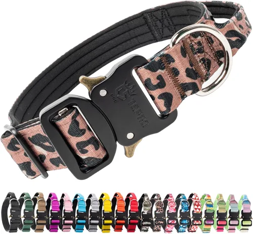 Vista 22 de TSPRO Collares Premium para Perros Collar Táctico para Perro con Asa y Hebilla Metálica de Liberación Rápida de Servicio Pesado Duradero Grueso