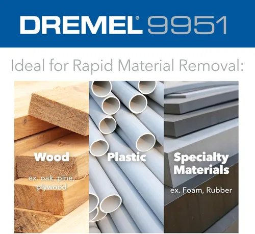 Vista 6 de Dremel 9951 Punta de Bola 11/32" Broca de Tallado Rotatorio Eléctrica - Ideal para Aplicaciones de Remoción y Alisado en Madera, Plástico, Espuma