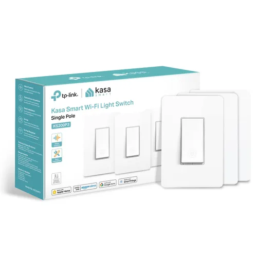 Vista 8 de Kasa Apple HomeKit - Interruptor de luz inteligente KS200, un solo polo, requiere cable neutro, interruptor de luz Wi-Fi de 2.4 GHz, funciona