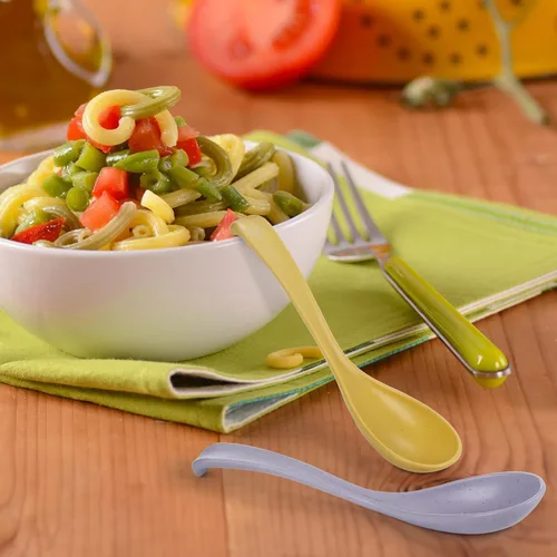 Vista 7 de Hiceeden Juego de 24 cucharas de sopa asiática china de plástico reutilizables, juego de ramen japonés irrompible, cucharas largas para albóndigas