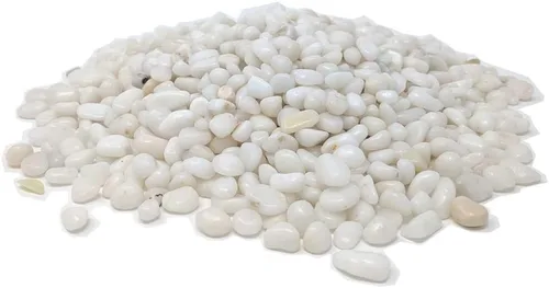 Vista 4 de Midwest Hearth - Piedras decorativas naturales pulidas de color blanco, tamaño de grava de 3/8 pulgadas