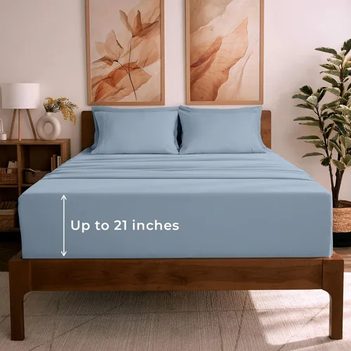 Vista 33 de Mellanni - Juego de sábanas individual de 4 piezas de la colección icónica, (incluyendo 2 fundas de almohada), bolsillo profundo de 16 pulgadas