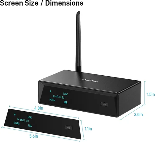 Vista 9 de B3 Profesional Receptor de Música XLR Bluetooth v5.1, Transmisor LDAC y aptX HD, DAC ESS Integrado, RCA Analógico, Salidas Ópticas Digitales