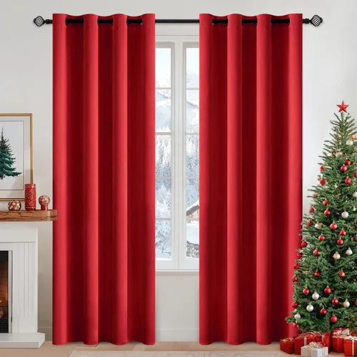 Vista 28 de MIULEE Cortinas opacas para dormitorio o sala de estar, juego de 2 paneles de cortina para ventana con aislamiento térmico y bloqueo de luz