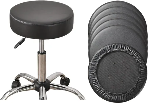 Vista 21 de HAOYONG Juego de 4 fundas redondas para taburetes de bar, impermeables, de poliuretano, fundas elásticas para taburetes de bar, fundas para sillas
