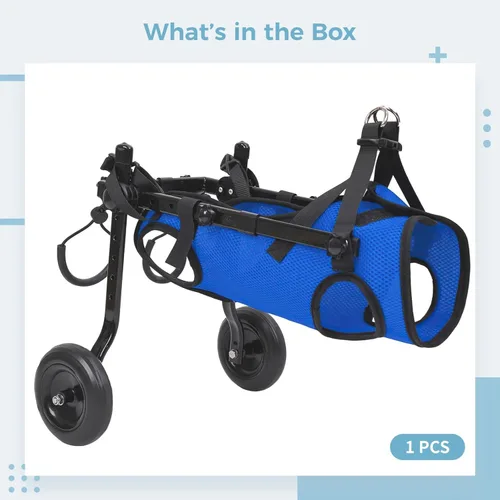 Vista 5 de Adjustable Dog Wheelchair for Back Legs, Lightweight Cart for Small to Medium Dogs, 6-9Kg, Mesh Material, Easy Assembly, Metal Frame