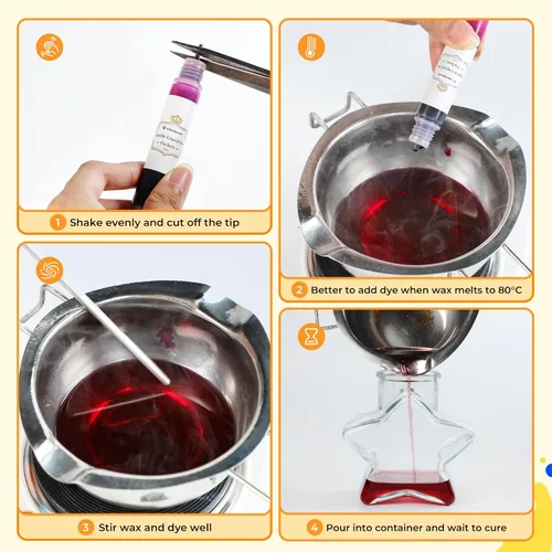 Vista 5 de YRYM HT Tinte de vela, 12 colores para hacer velas (12 botellas)