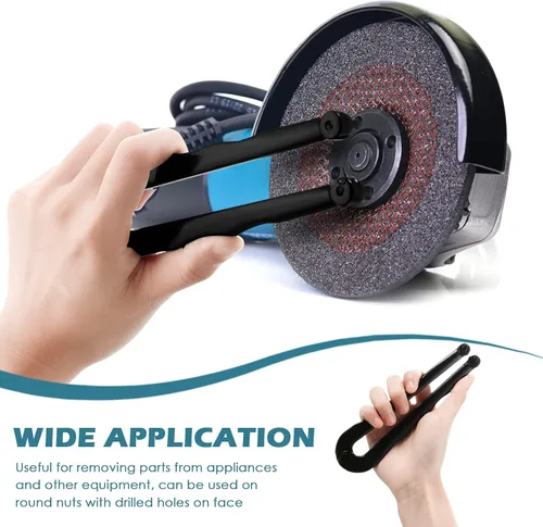 Vista 5 de 3 piezas de acero ajustable llave de cara alicates de pasador herramienta de instalación/extracción para almohadillas de respaldo en amoladora