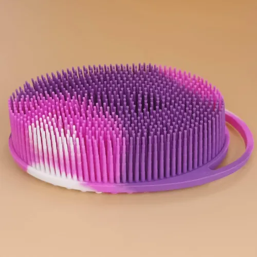 Vista 4 de Exfoliante suave para ducha corporal, cepillo de baño de silicona para niños y adultos, paquete de 3