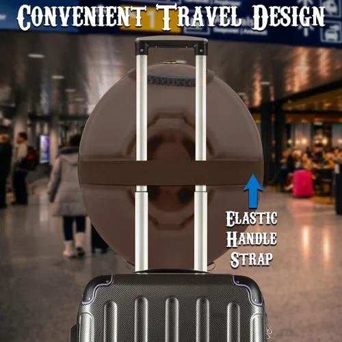 Vista 8 de CASEMATIX Cowboy Hat Box and Portable Cowboy Hat Storage for Brims Up To 4.75" - Hard Shell Cowboy Hat Case with Carry Strap, ID Slot and Foam