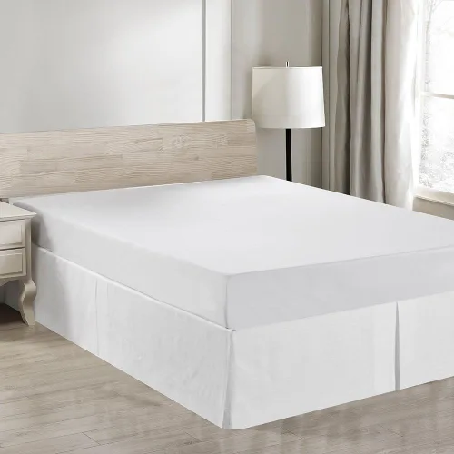 Vista 8 de Simple&Opulence - Falda de cama de lino belga con caída a medida de 14 pulgadas, con pliegues, ajuste fácil, transpirable, de lino natural premium