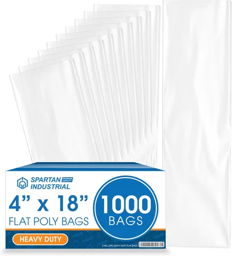 Vista 13 de Spartan Industrial - Bolsas de polietileno planas de 3" X 5" con extremo abierto (1000 unidades) de alta resistencia de 2 mil de plástico