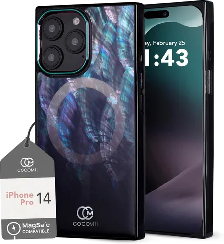 Vista 21 de Cocomii - Funda rectangular compatible con iPhone 14 Pro - Compatible con MagSafe, patrón de carey, estampado animal, brillante, magnética