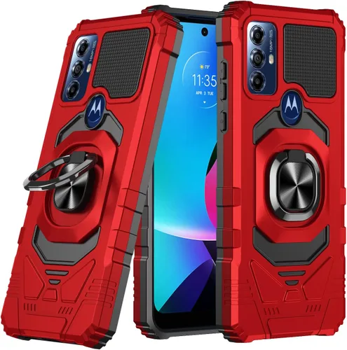 Vista 8 de Customerfirst - Funda para Motorola Moto G Play 2023 con protector de pantalla, soporte de anillo para soporte magnético de automóvil, grado