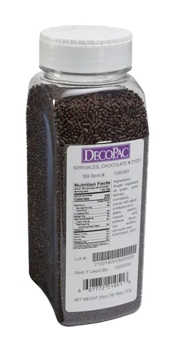 Vista 3 de DecoPac Black Sprinkles Paquete Extra Grande de 26oz Mezcla de Chispitas para Pastel, Chispitas Elegantes Para Decoración de Pasteles